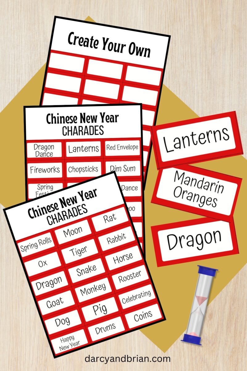 Fun Chinese New Year Charades for Kids | Printable Game