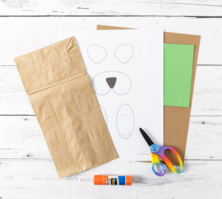Groundhog Paper Bag Puppet Craft | Free Printable Template