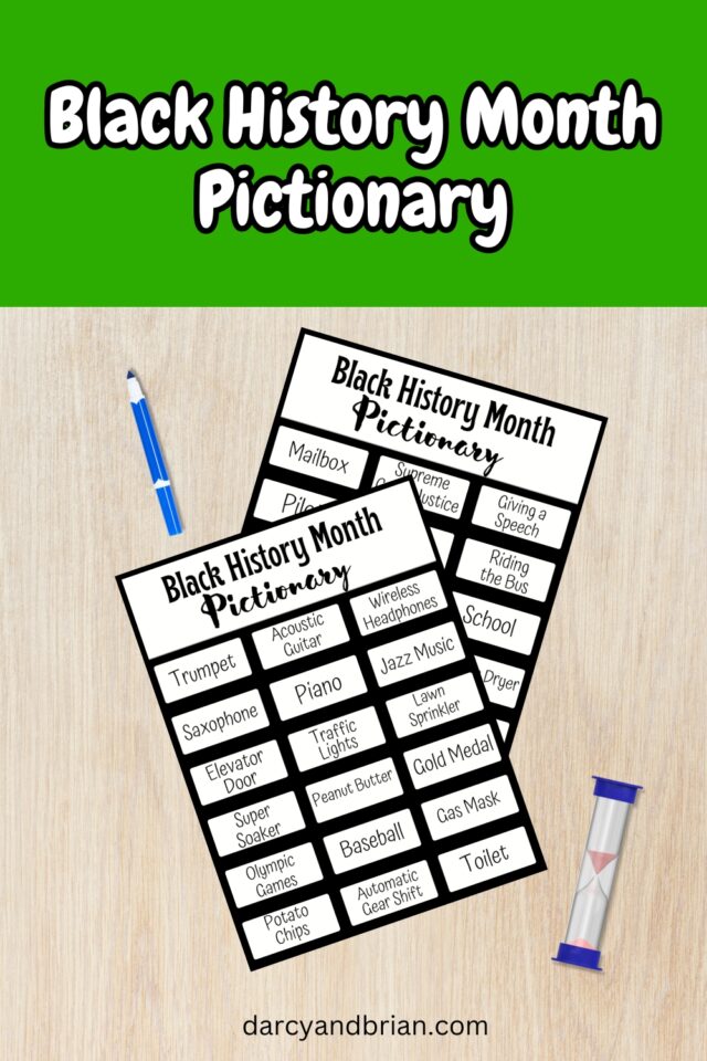 Black History Month Pictionary: Free Printable Game Cards for Kids