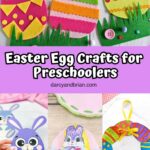 Collage of four different Easter Crafts for Preschoolers