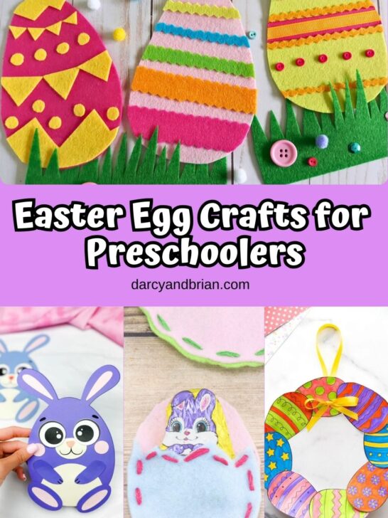 Collage of four different Easter Crafts for Preschoolers