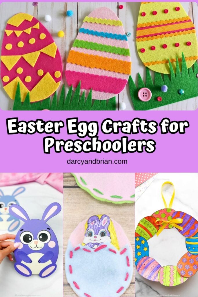 Collage of four different Easter Crafts for Preschoolers