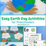 Collage of 4 Easy Earth Day Activities for Preschoolers