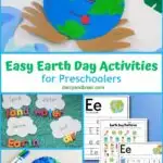Collage of 4 Easy Earth Day Activities for Preschoolers