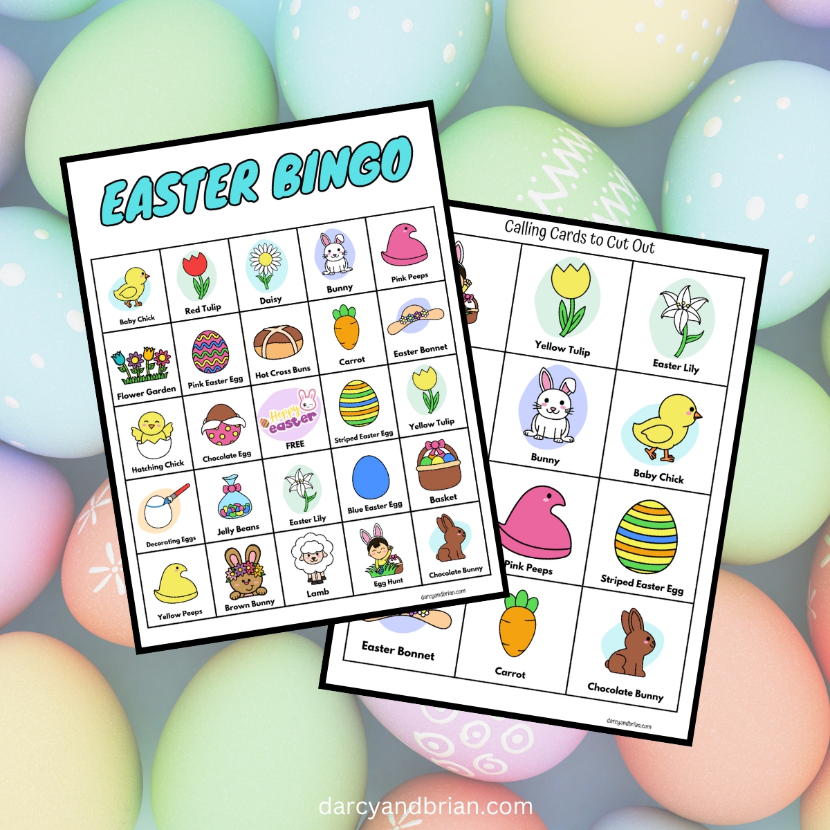 Easter bingo for kids free printable game