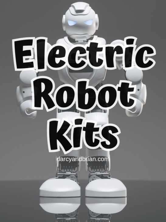 Electric Robot Kits text over image of toy robot