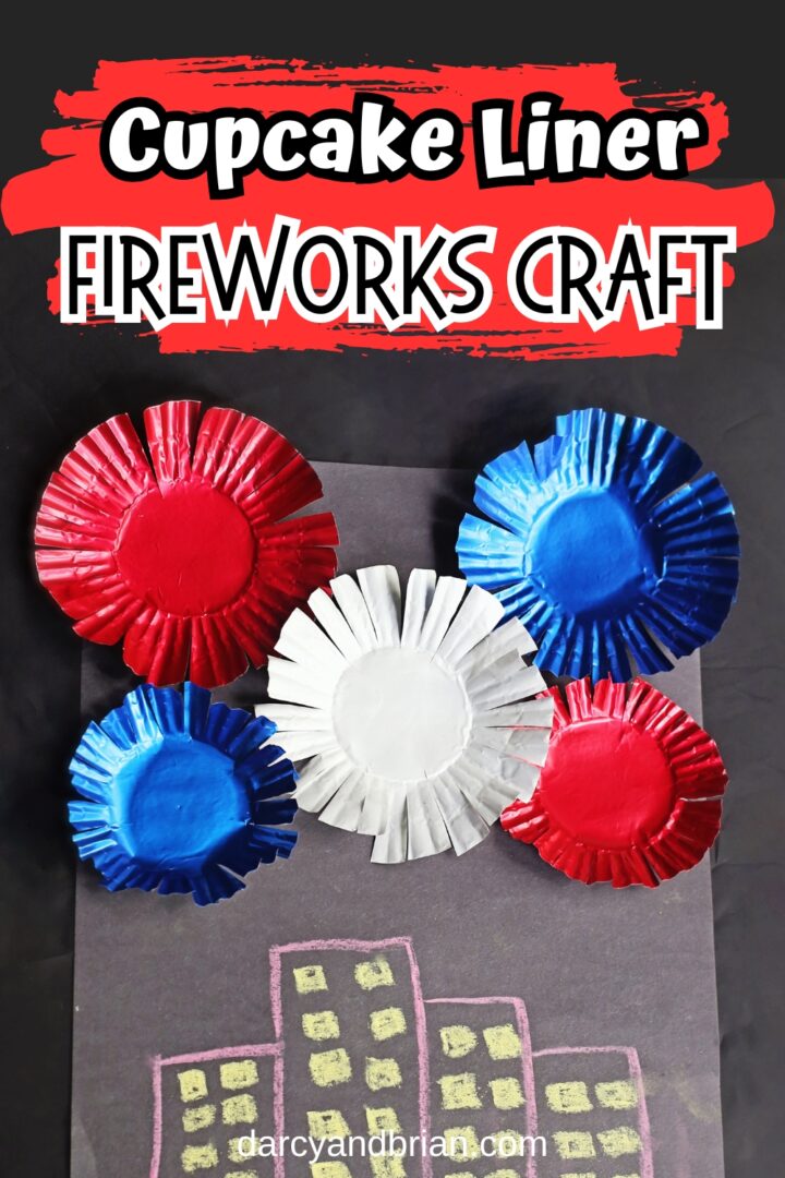 Cupcake Liner Fireworks Craft for Kids 4th of July Fun
