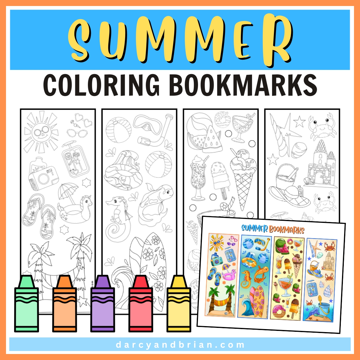 Fun Printable Summer Bookmarks for Kids to Color fun-printable-summer-bookmarks-for-kids-to-color