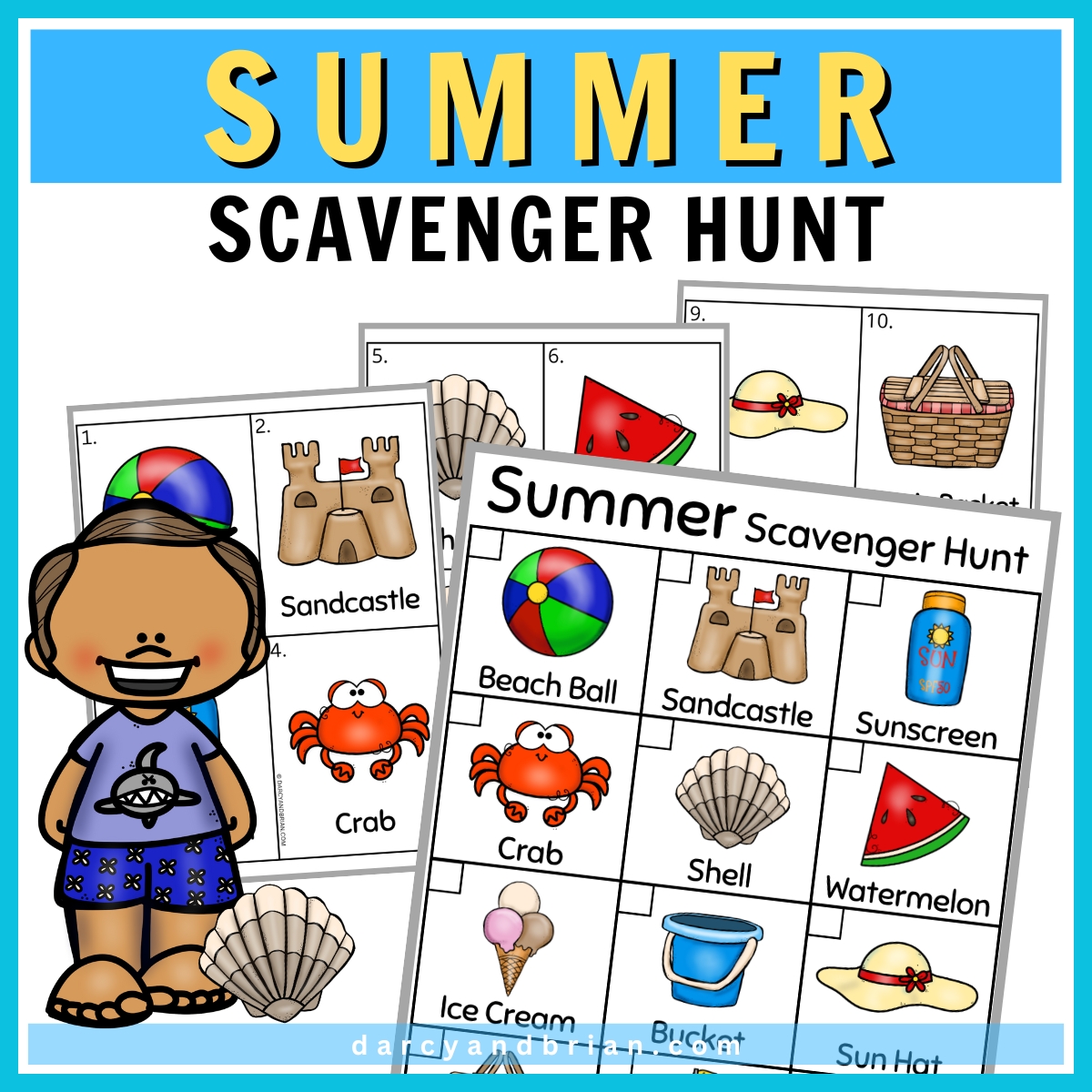 Free Printable Preschool Summer Scavenger Hunt