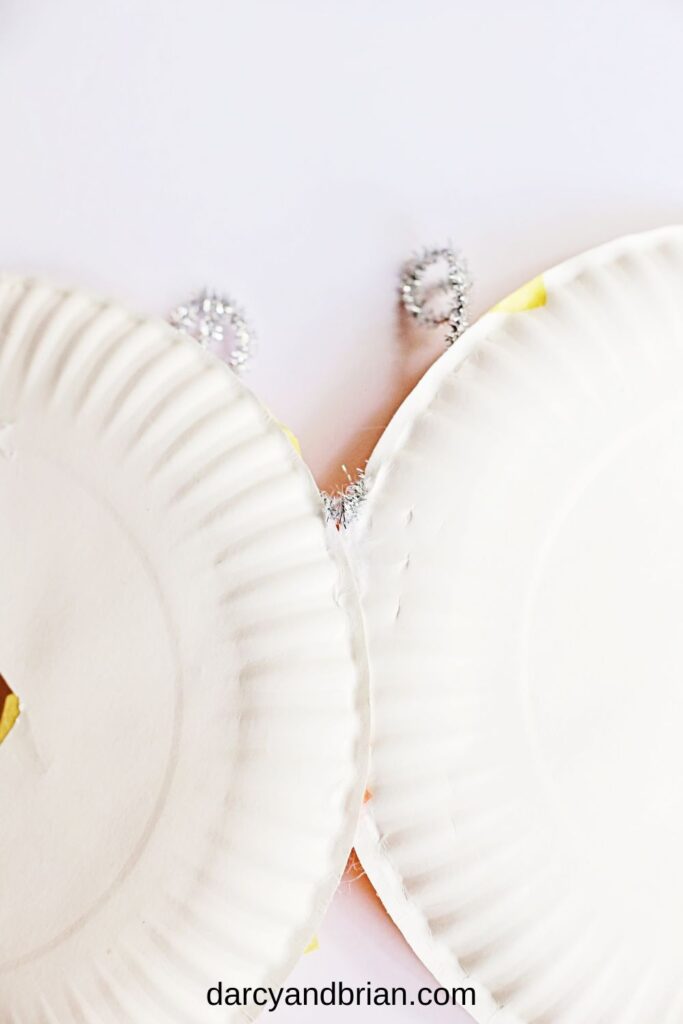 Back of the plates showing how they are glued together to create butterfly wings.