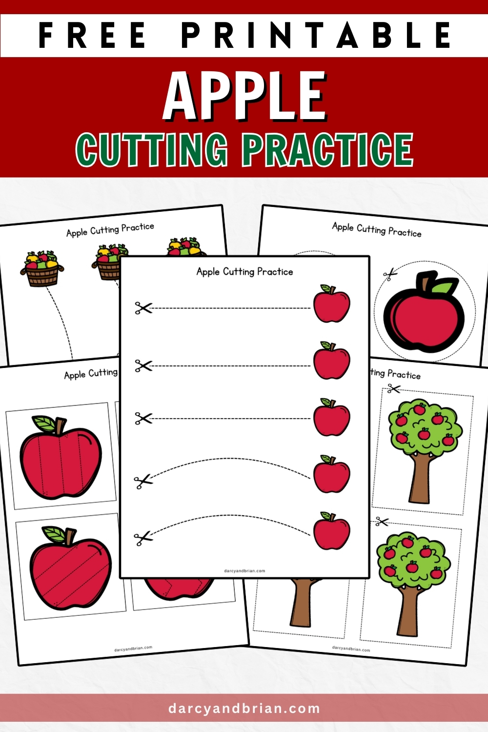 Apple Cutting Worksheet | Printable Fine Motor Activity apple-cutting-worksheet-printable-fine-motor-activity