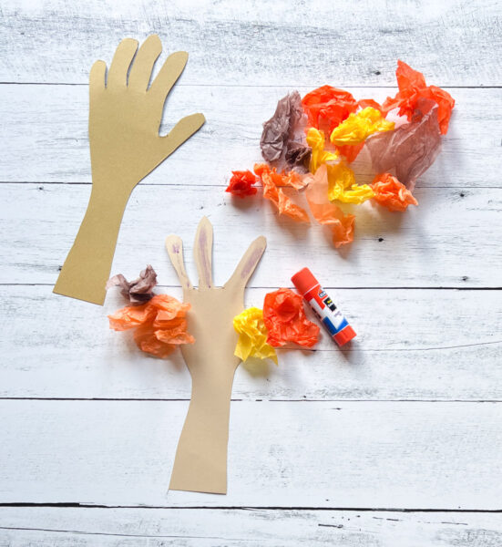 Tissue Paper Fall Tree Craft for Kids