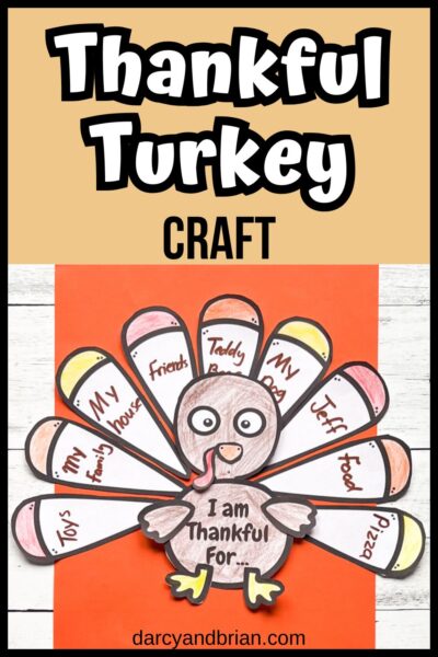 I Am Thankful Turkey Printable Craft Activity
