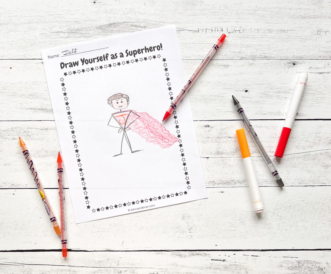 Draw Yourself As A Superhero Worksheet