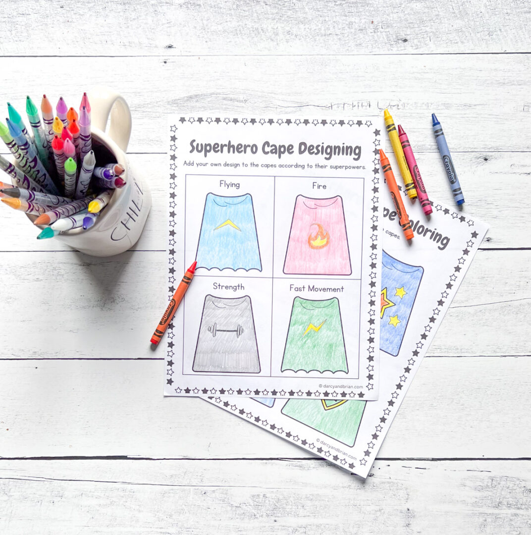 Printable Superhero Cape Coloring Page